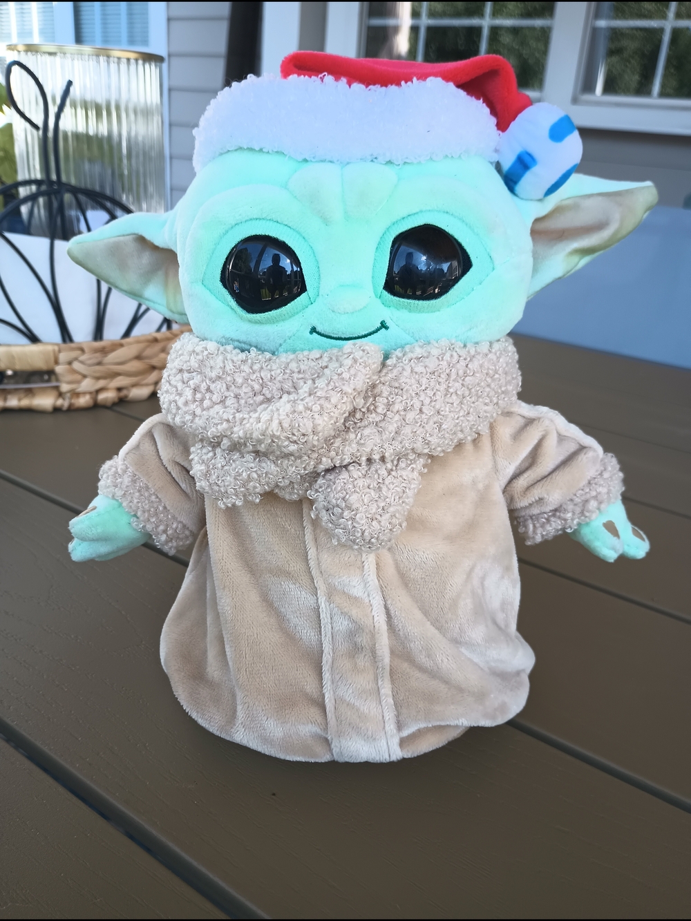 Mattel Baby Yoda Grogu Mandalorian Plush W/ Santa Hat Christmas Holiday Fantasy